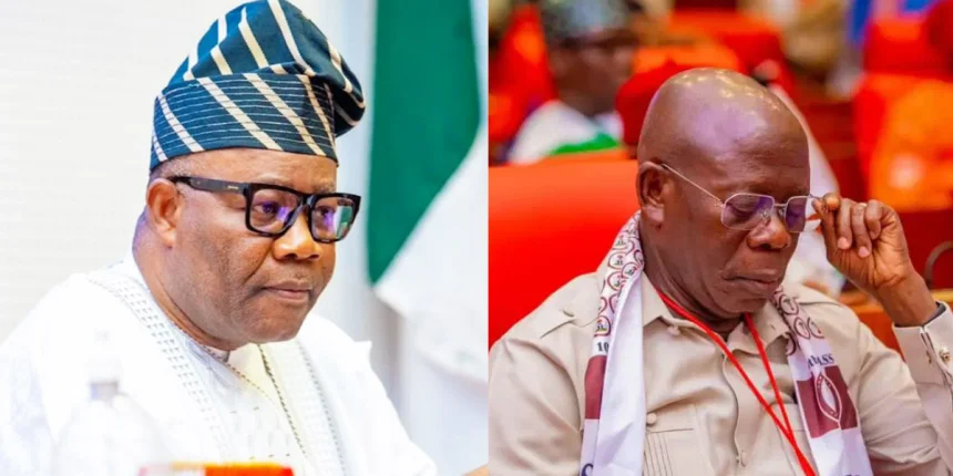 Akpabio threatens Oshiomhole: Senate plenary turns chaotic over new rules Akpabio x Oshiomole